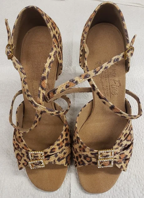 3" Angela -- Flare Heel Latin Sandal -- Leopard