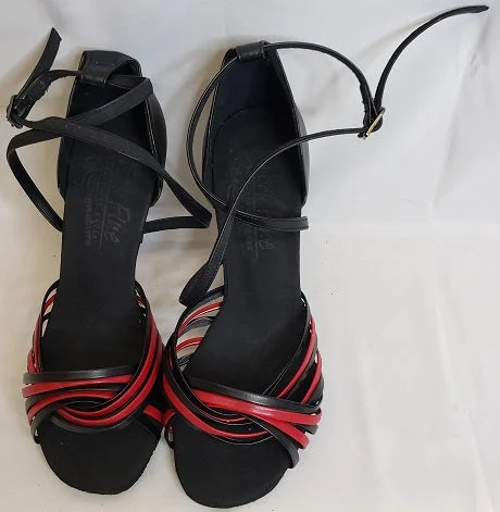 3" Jessica -- Women's Latin Ballroom Sandal -- Black/Red