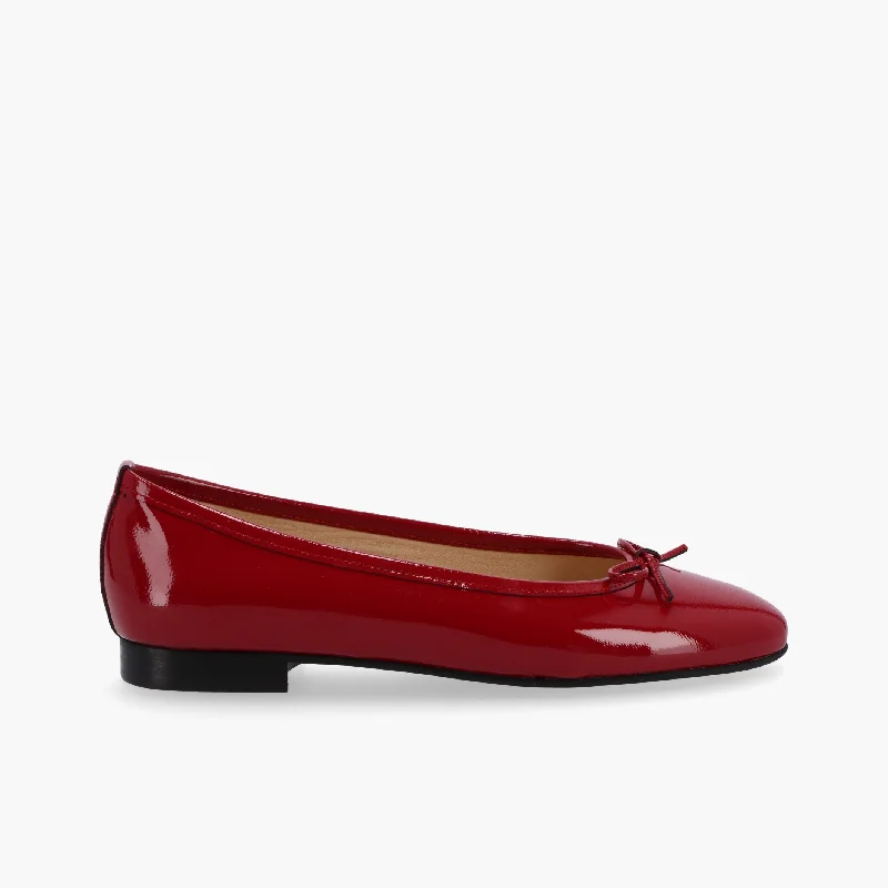 Oriana Onix Red Leather Ballet Flats