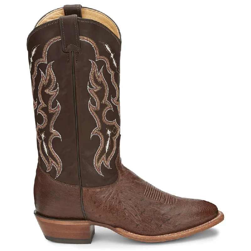 Tiberius Ostrich Round Toe Cowboy Boots