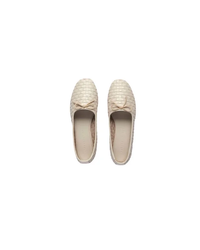 Women's Roma Woven Flat Shoes In Crystal Closed Woven Calf