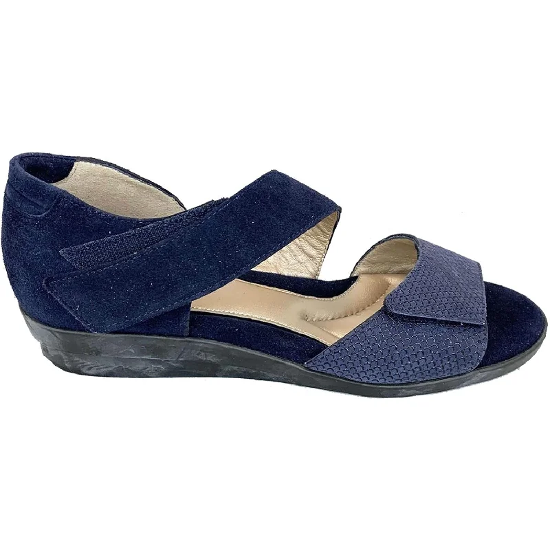 Women's BeautiFeel Dita Navy Linear 3D Print Suede