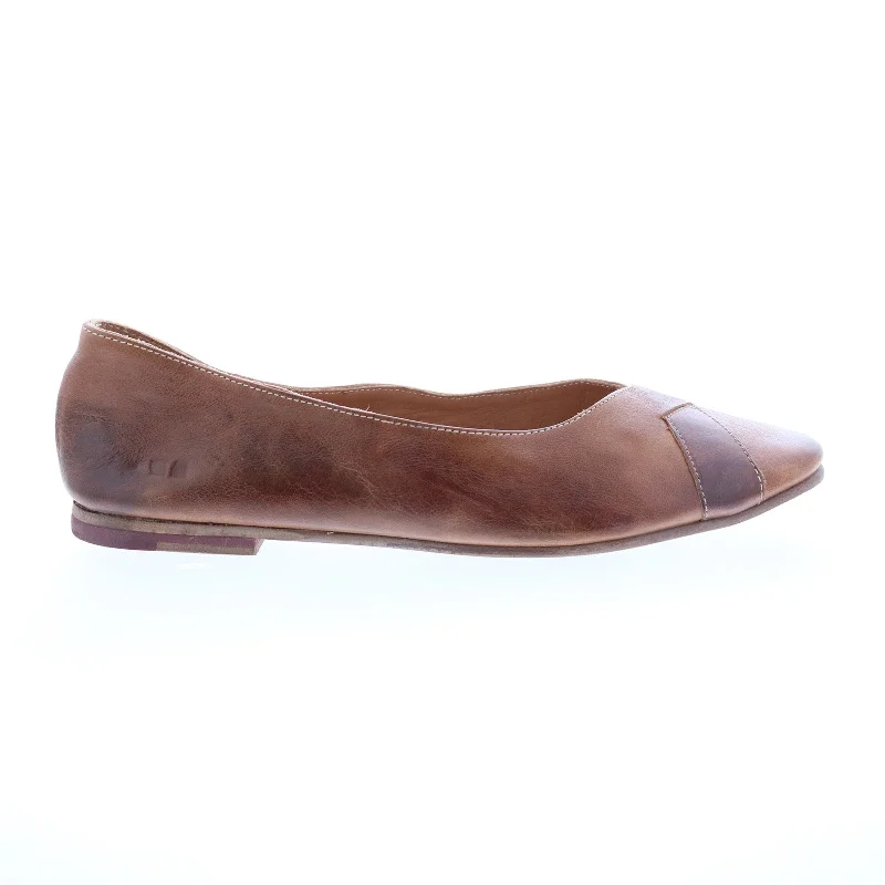 Bed Stu Indie F301622 Womens Brown Leather Slip On Ballet Flats Shoes