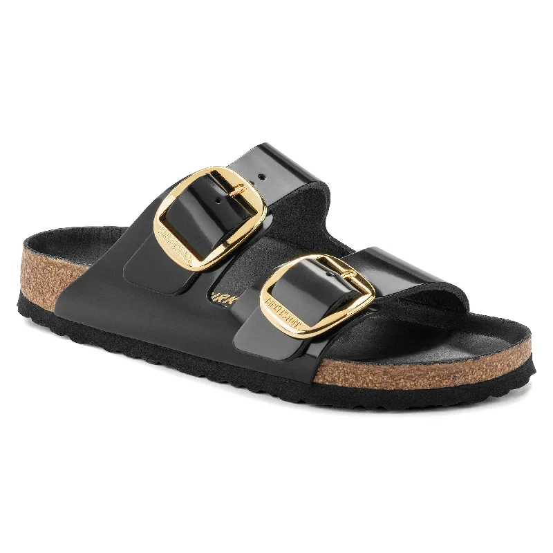 Birkenstock Arizona Big Buckle high shine black leather