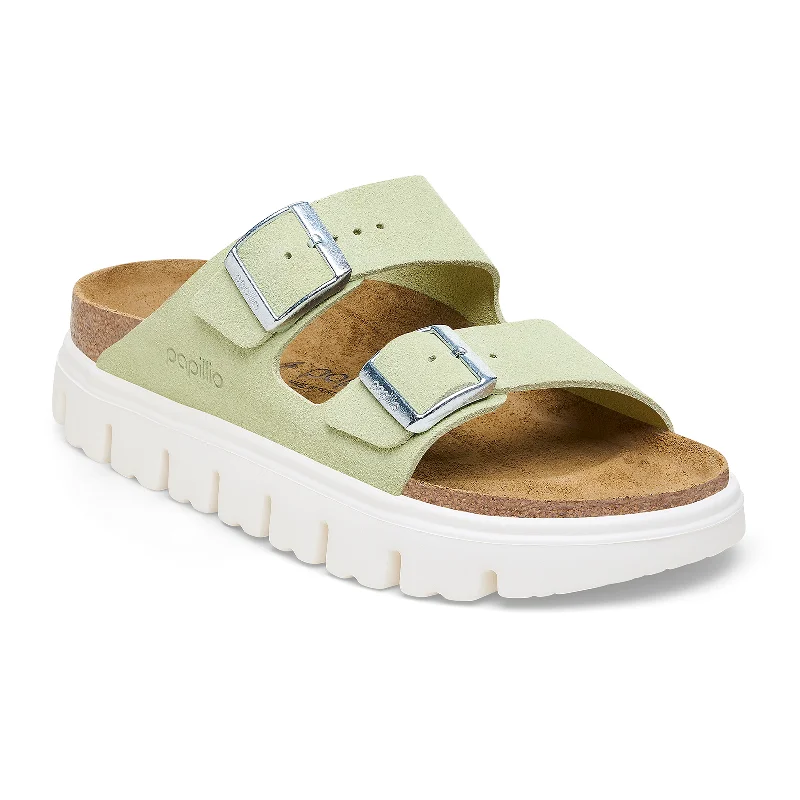 Birkenstock Arizona Chunky Slide Sandal (Women) - Faded Lime Suede