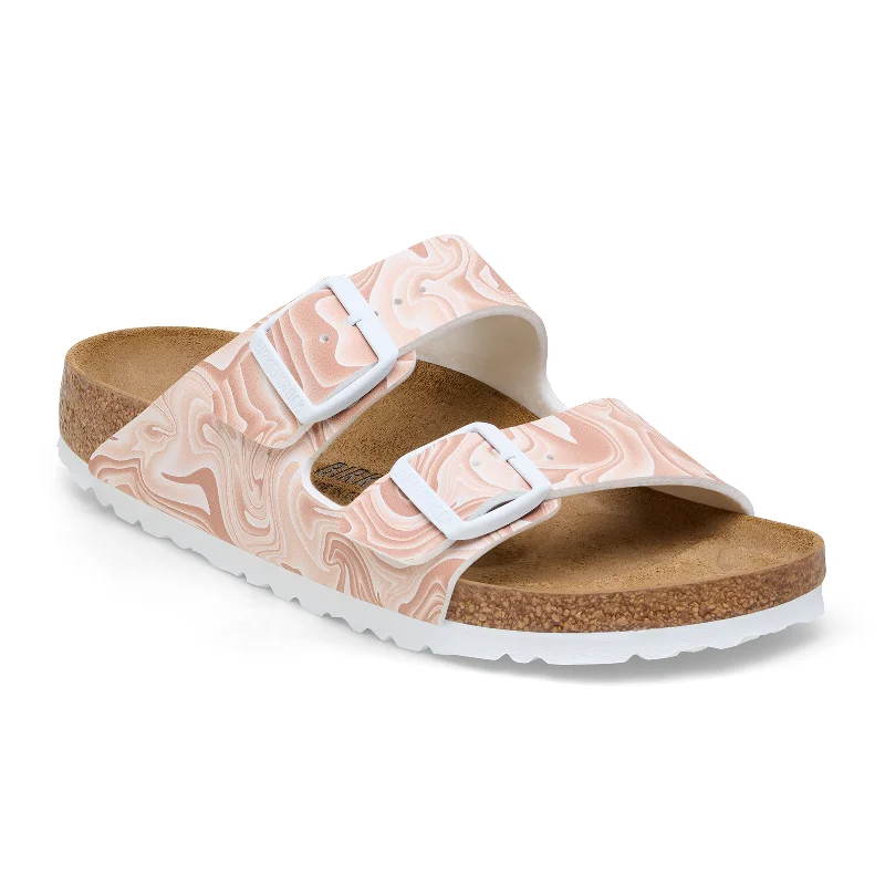 Birkenstock Arizona Narrow Slide Sandal (Women) - Marble New Beige Birko-Flor