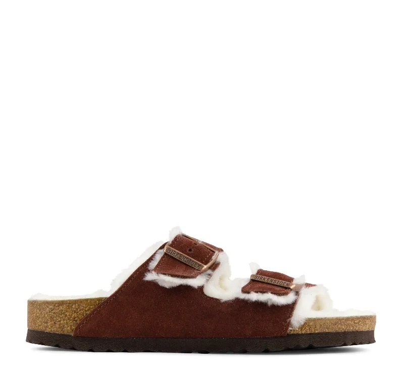 Birkenstock Arizona Shearling Suede Leather Sandal