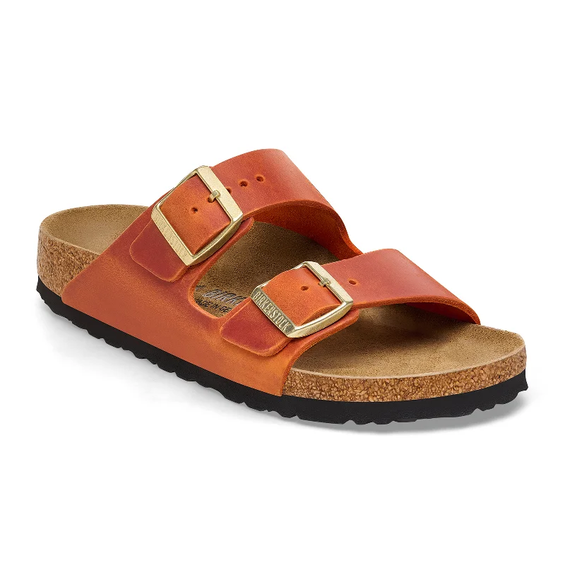 Birkenstock Arizona Slide Sandal (Women) - Burnt Orange Oiled Leather