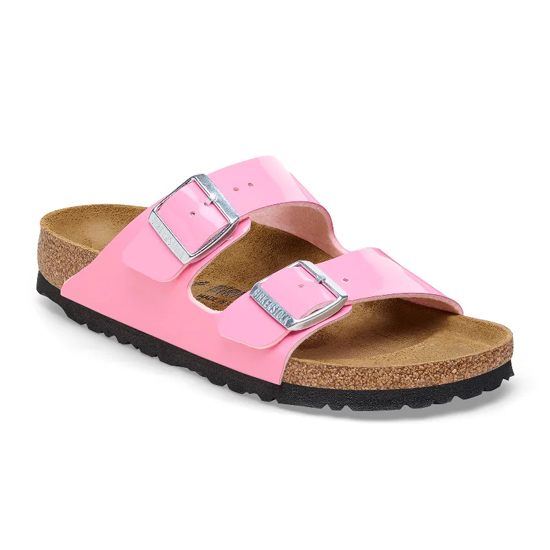 Birkenstock Arizona Slide Sandal (Women) - Patent Candy Pink Birko-Flor