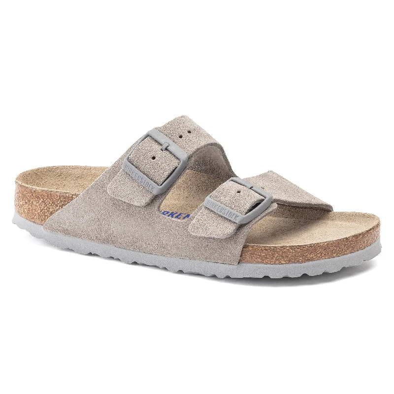 Birkenstock Arizona Soft Footbed stone coin suede