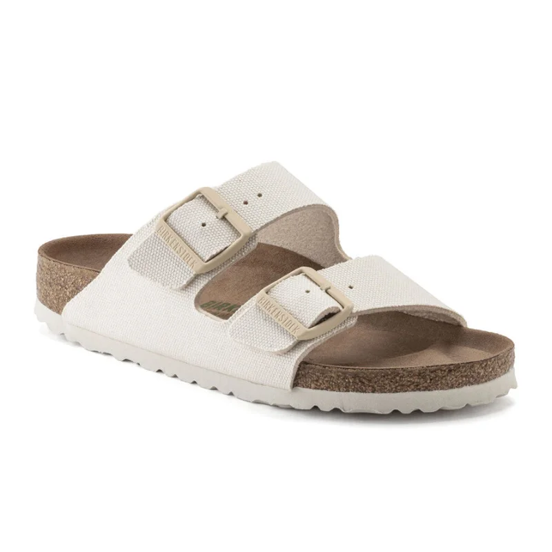 Birkenstock Arizona Vegan Narrow Slide Sandal (Women) - Eggshell Canvas