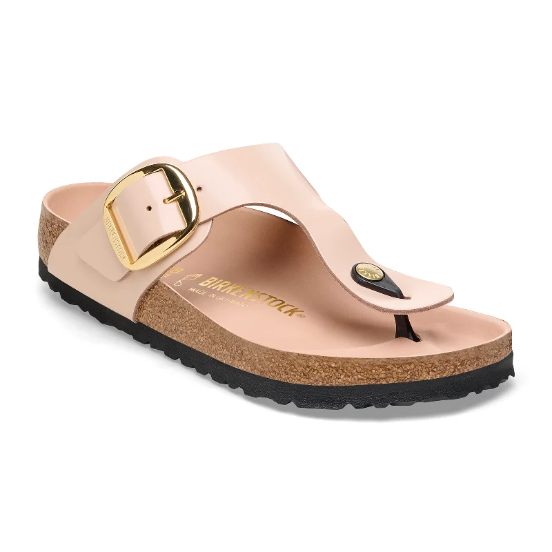 Birkenstock Gizeh Big Buckle Sandal (Women) - High Shine New Beige Leather