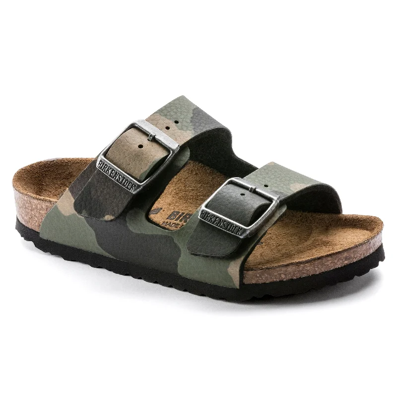 Birkenstock Kids Arizona desert soil camo green Birko-Flor