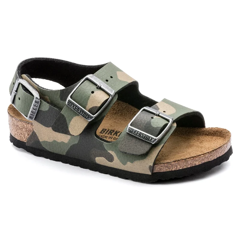 Birkenstock Kids Milano desert soil camo khaki Birko-Flor