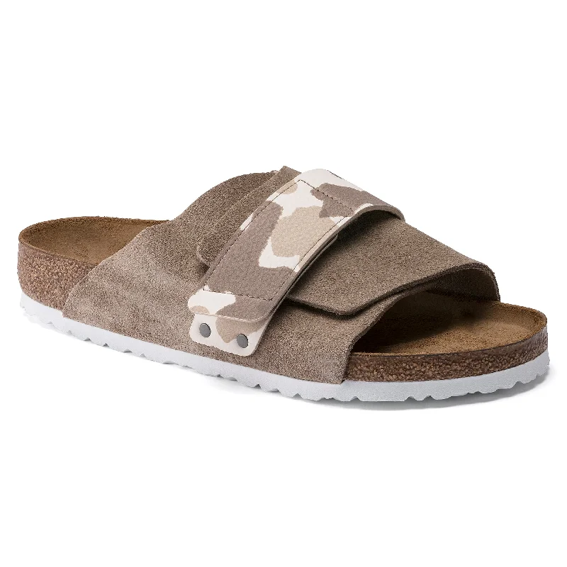 Birkenstock Kyoto gray taupe suede/camo Birko-Flor