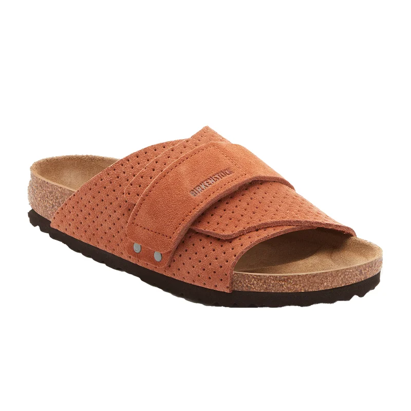 Birkenstock Kyoto Slide Sandal (Women) - Dotted Burnt Orange Suede