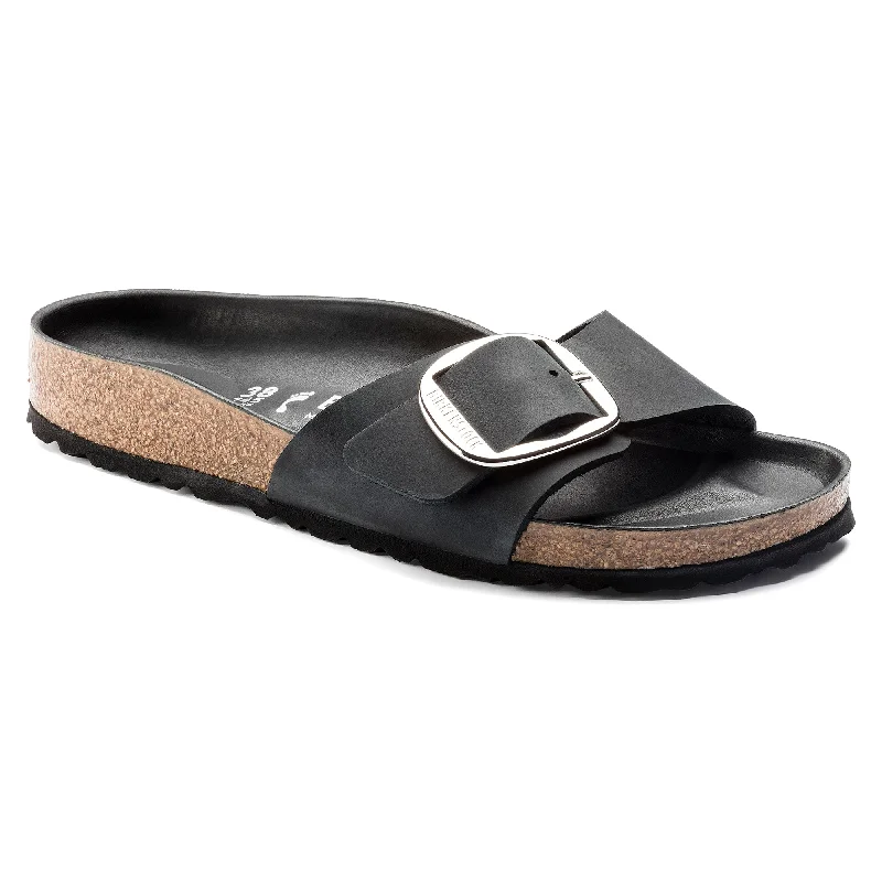 Birkenstock Madrid Big Buckle black oiled leather