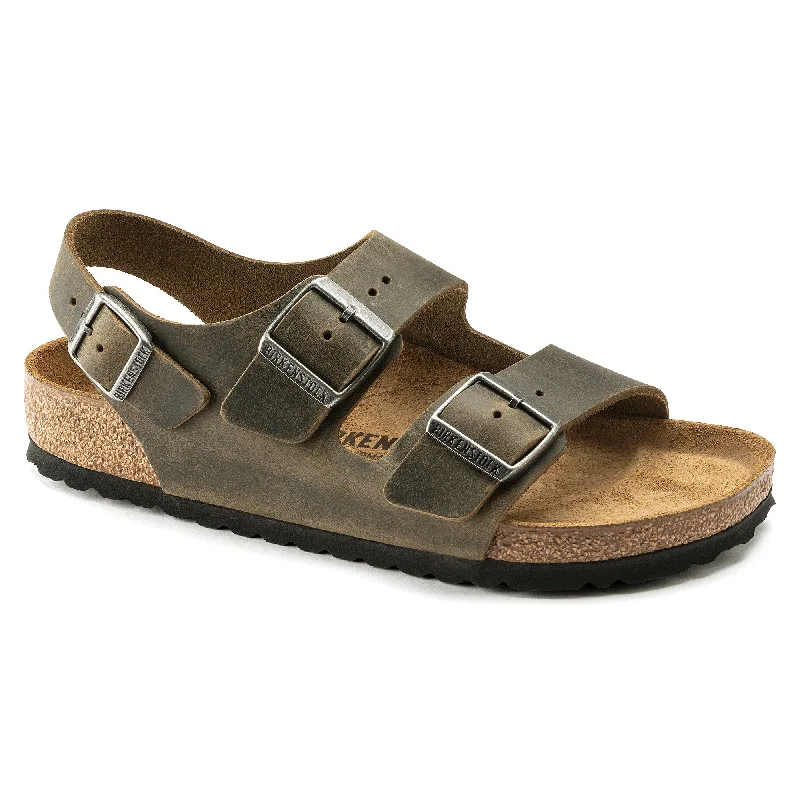 Birkenstock Milano faded khaki oiled leather