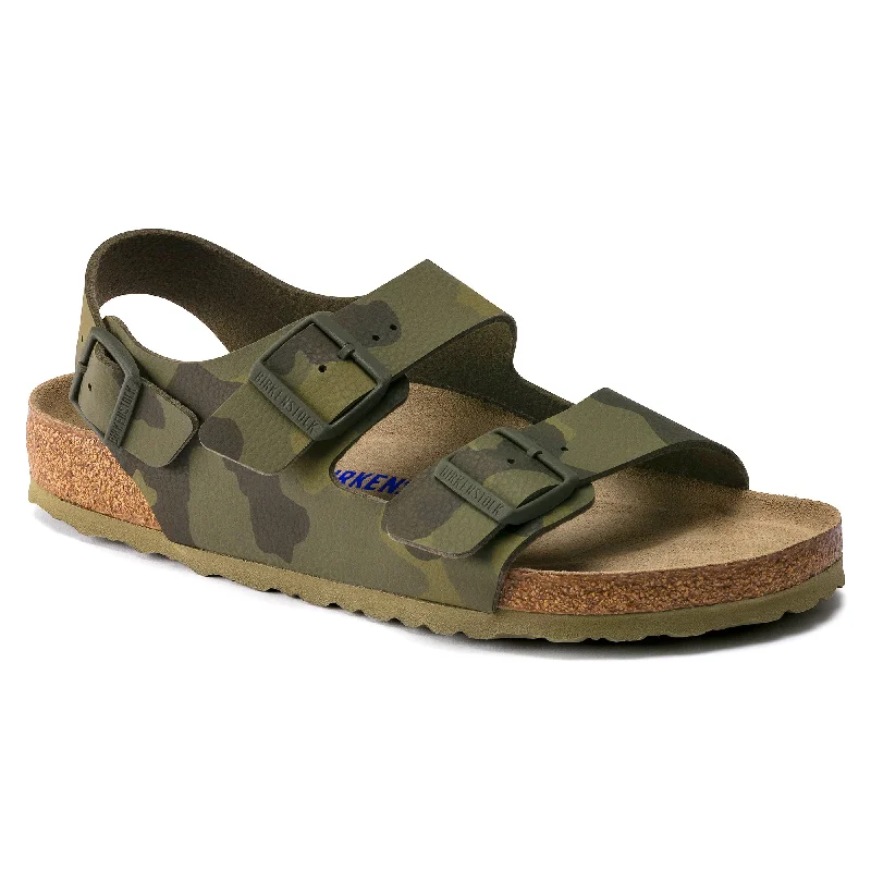 Birkenstock Milano Soft Footbed desert soil camo green Birko-Flor