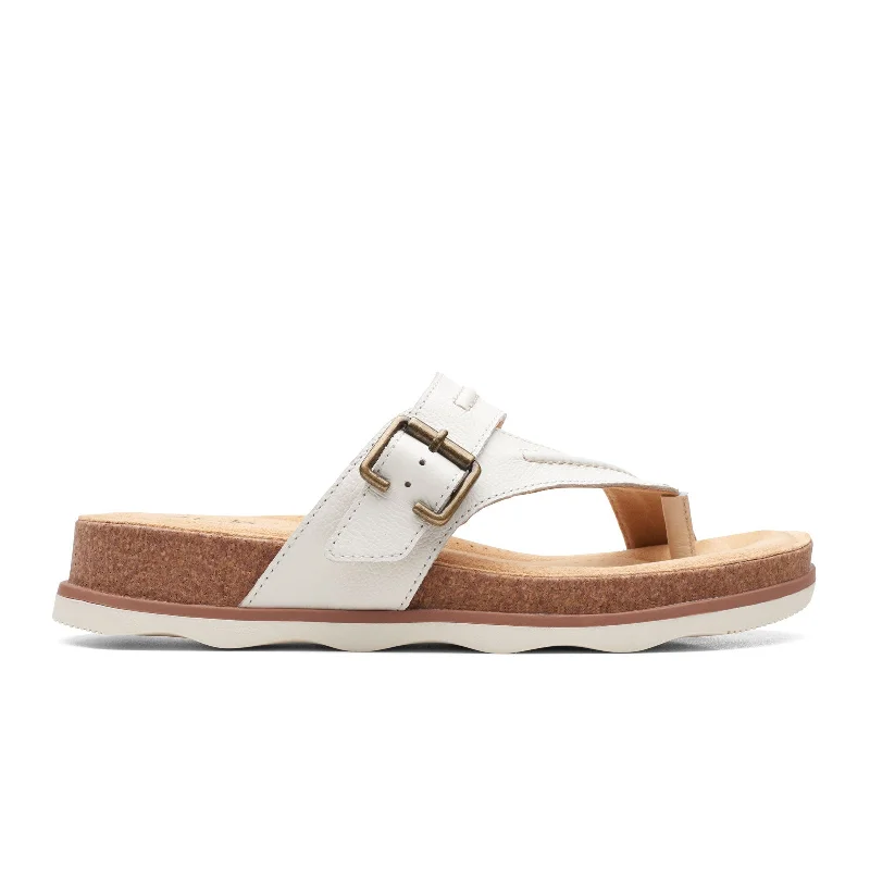 Clarks Brynn Madi Thong Sandal (Women) - White Leather