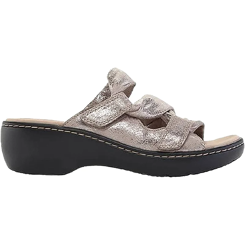 Women's Clarks Delana Jazz Pewter Metallic Leather