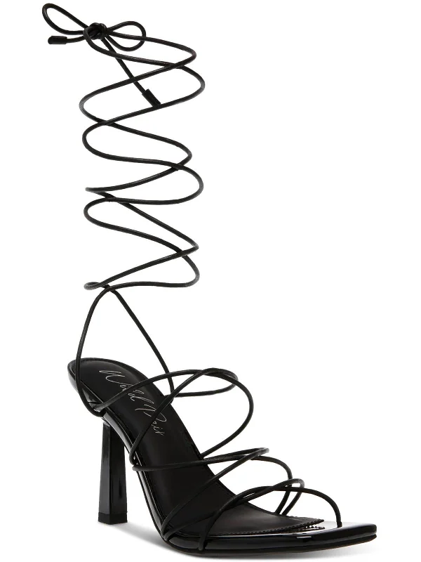 Eross Womens Slip On Strappy Heels