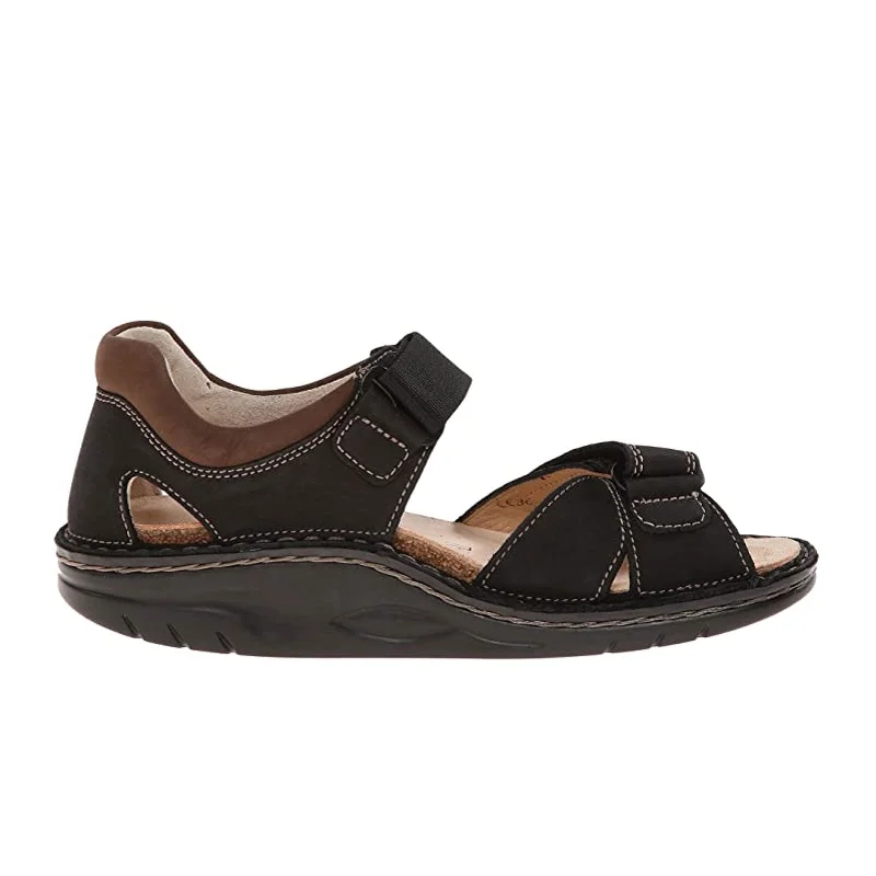 Finn Comfort Samara Backstrap Sandal (Unisex) - Schwarz/Havanna