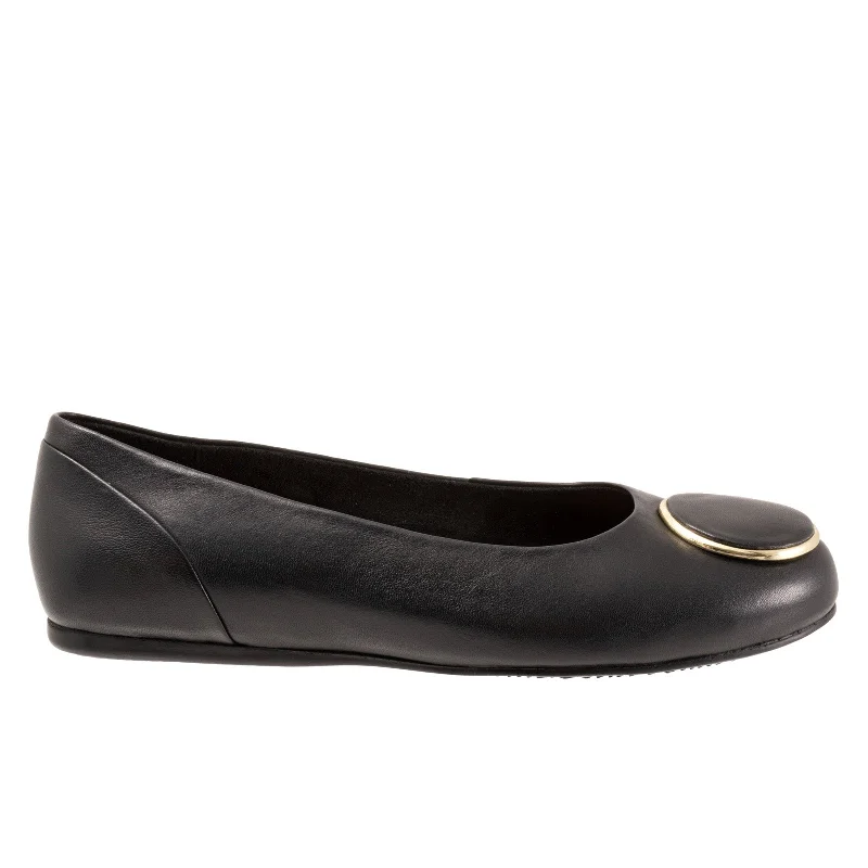 Softwalk Sonoma Halo S2257-001 Womens Black Narrow Ballet Flats Shoes