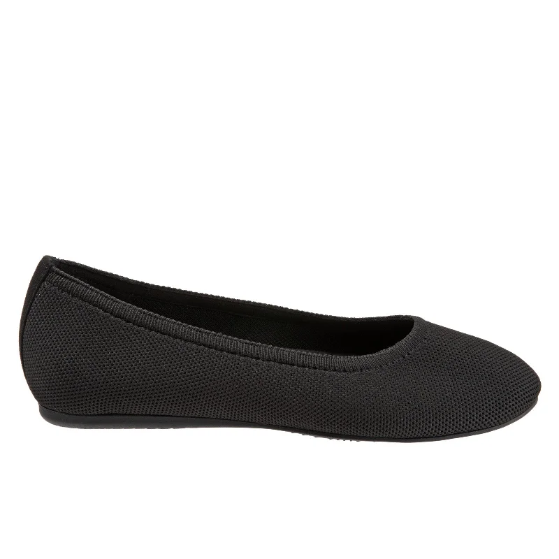 Softwalk Sonora S2013-001 Womens Black Leather Slip On Ballet Flats Shoes