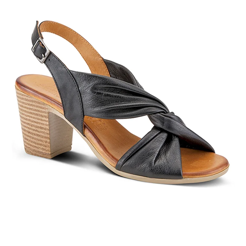 Spring Step Madeleine Heeled Sandal (Women) - Black