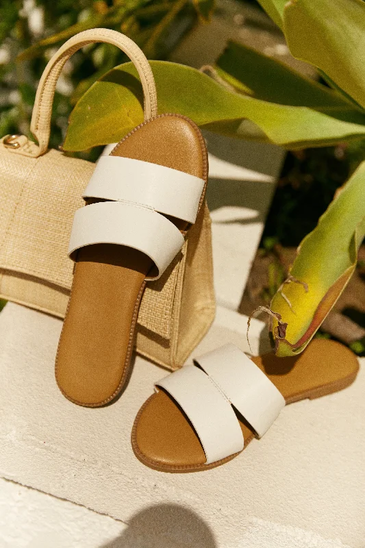 Sunny Season Slip On Sandals - White