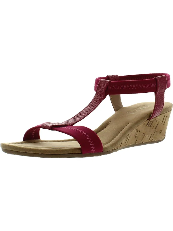 Voyage1 Womens Snake Elastic Wedge Sandals