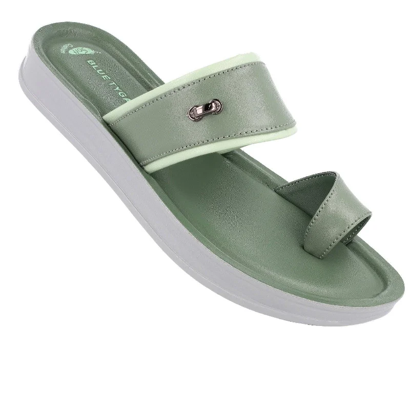 Blue Tyga Womens Toe-Ring Slide Sandal  - BT2320 Mint