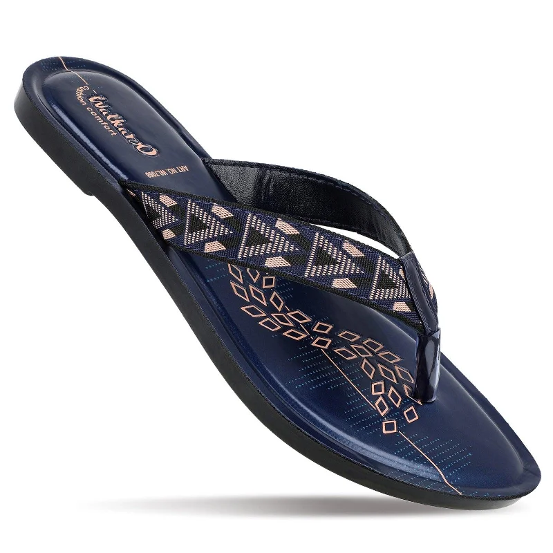 Walkaroo Womens Printed Thong Sandals  - WL7068 Blue