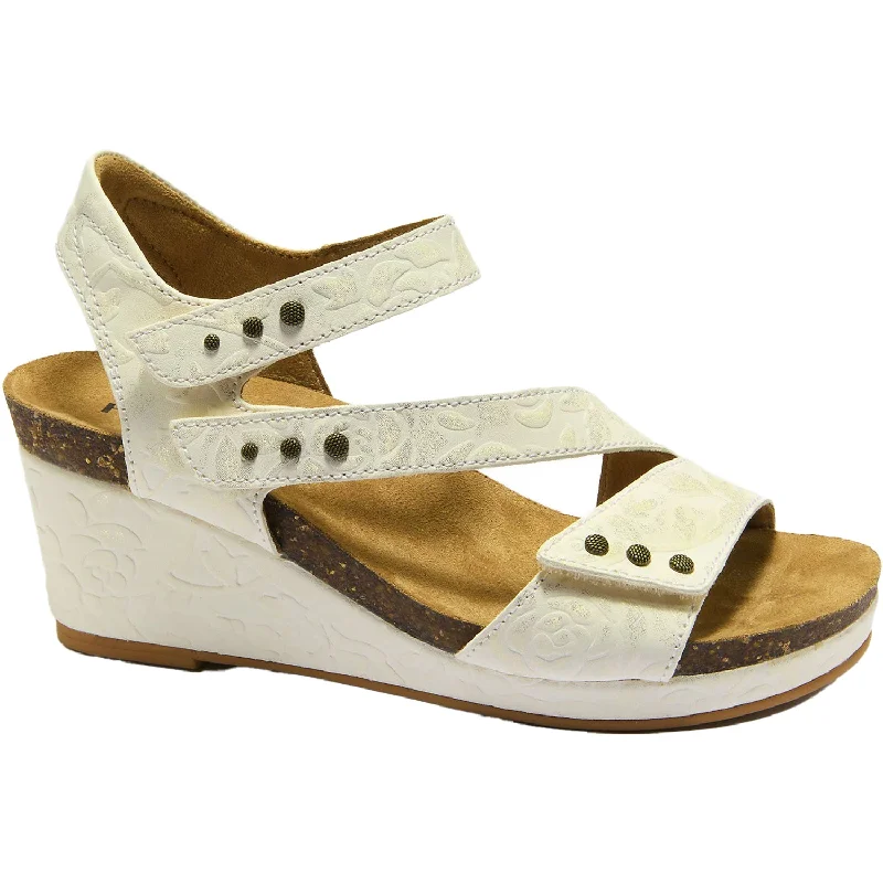 Women's Halsa Giselle Ivory/Metallic Flower Leather