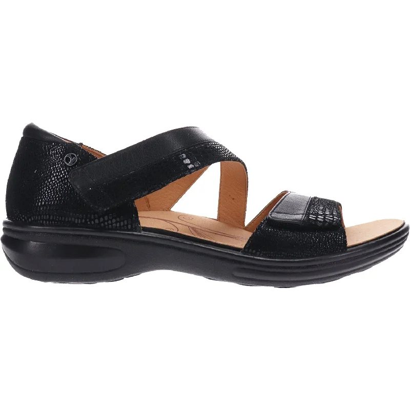 Women's Revere Mauritius Black Lizard Leather