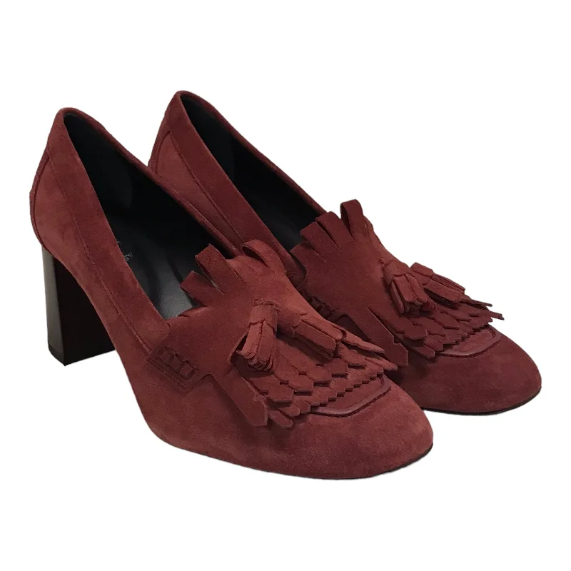 TOD'S/Heels/EU 37.5/Suede/BRD/Chunky Heel/TASSLES