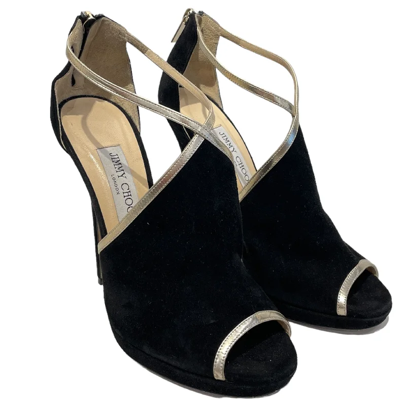 JIMMY CHOO/Heels/US 8.5/Suede/BLK/