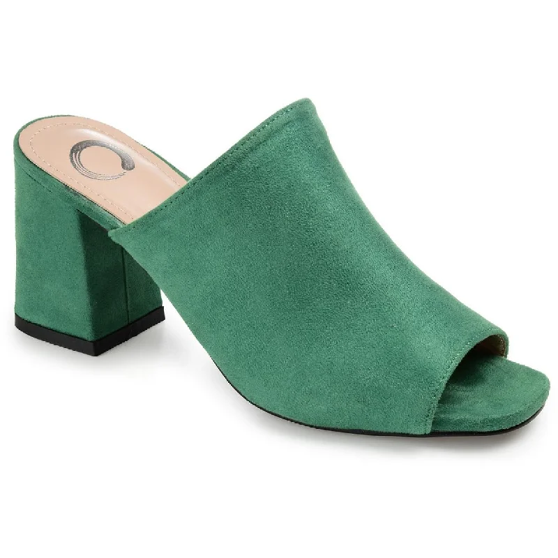 Adelaide Womens Faux Suede Slip On Mules