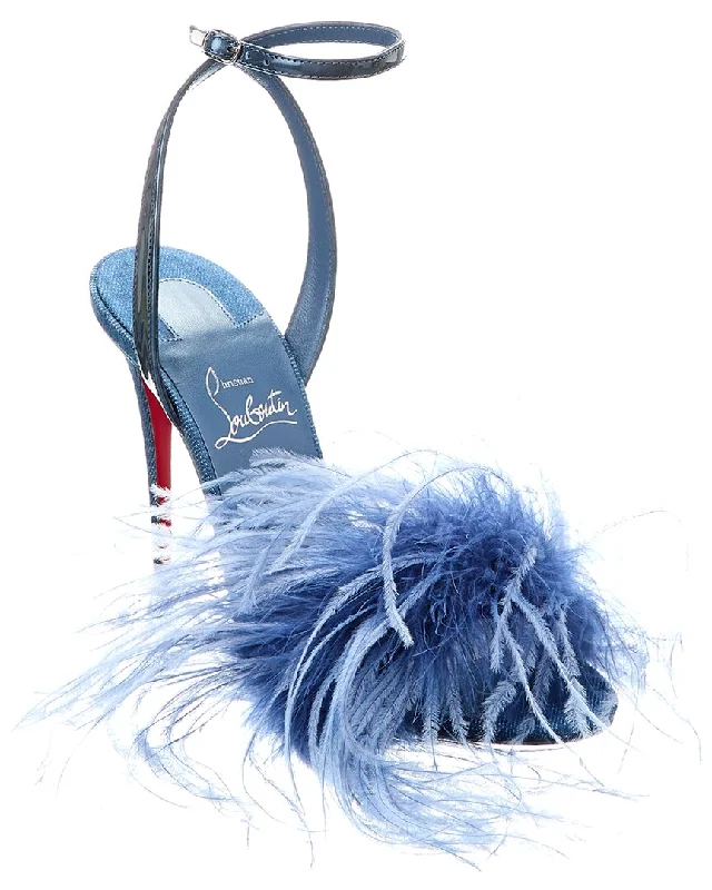 Christian Louboutin Loubipoupi 100 Denim & Leather Pump