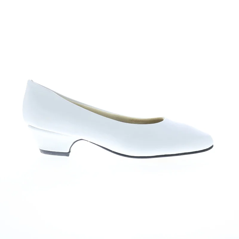 Capps Sail Leather Pump 90233 Womens White Leather Pumps Heels Shoes