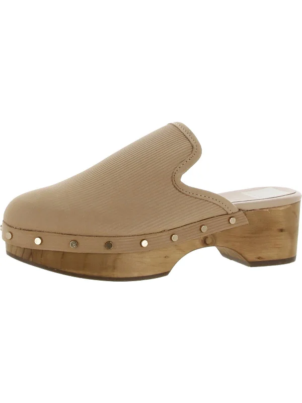 Closen Womens Nubuck Studded Clogs