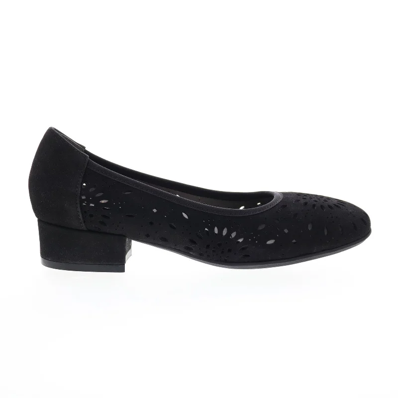 David Tate Proud Womens Black Narrow Nubuck Slip On Pumps Heels Shoes