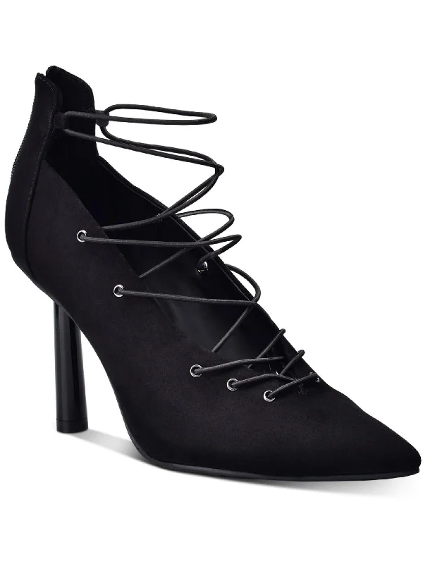 Dezmun Womens Lace-Up Zip-Up Lace-Up Heels