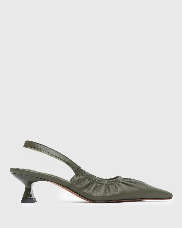 DIVINE Ruched Slingback Pumps