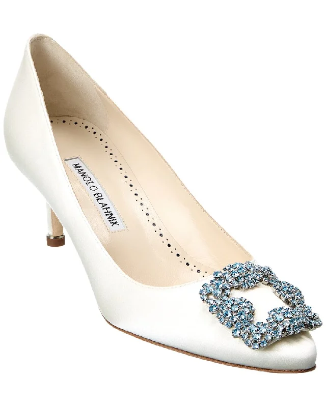 Manolo Blahnik Hangisi Bridal 50 Satin Pump