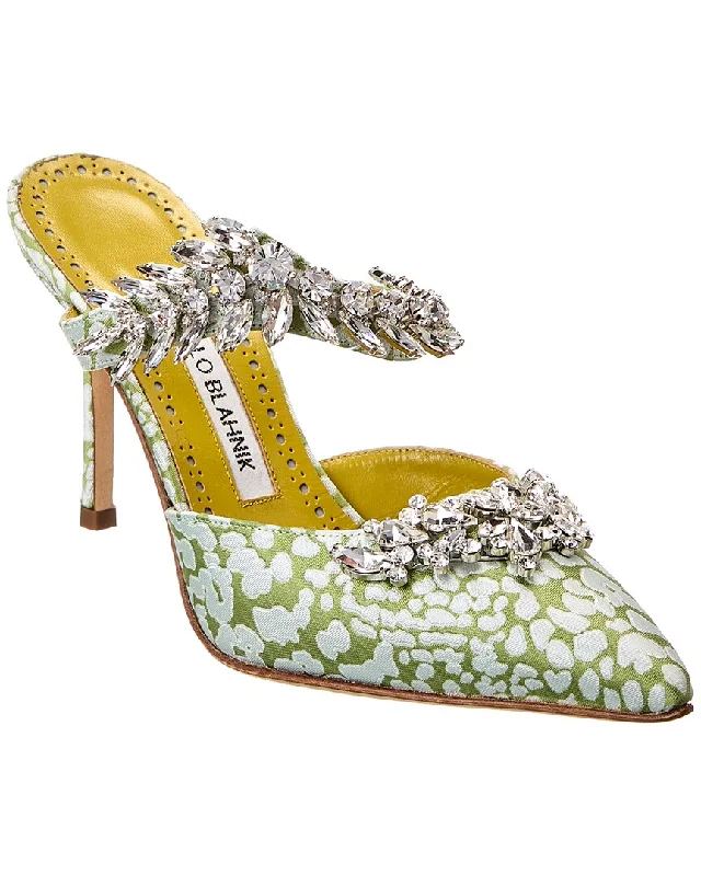 Manolo Blahnik Lurum 90 Jacquard Mule