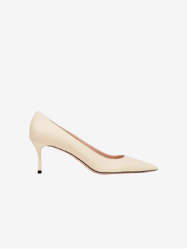 10am Monday at the Office Vegan Leather Heels | Light Beige