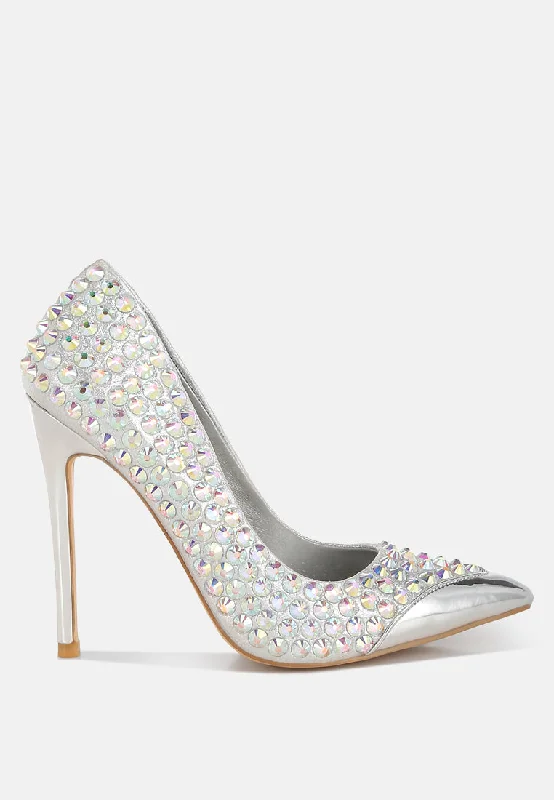 Super Fan Diamante Embellished Stiletto Pumps